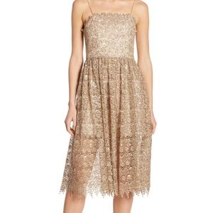 Alice and Olivia Alma Mid-length Lace Party Dress